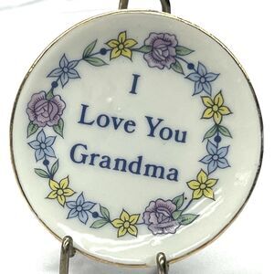 Vintage Nanco “I Love You Grandma”  Collectors Porcelain Plate 2.25" Floral Gold